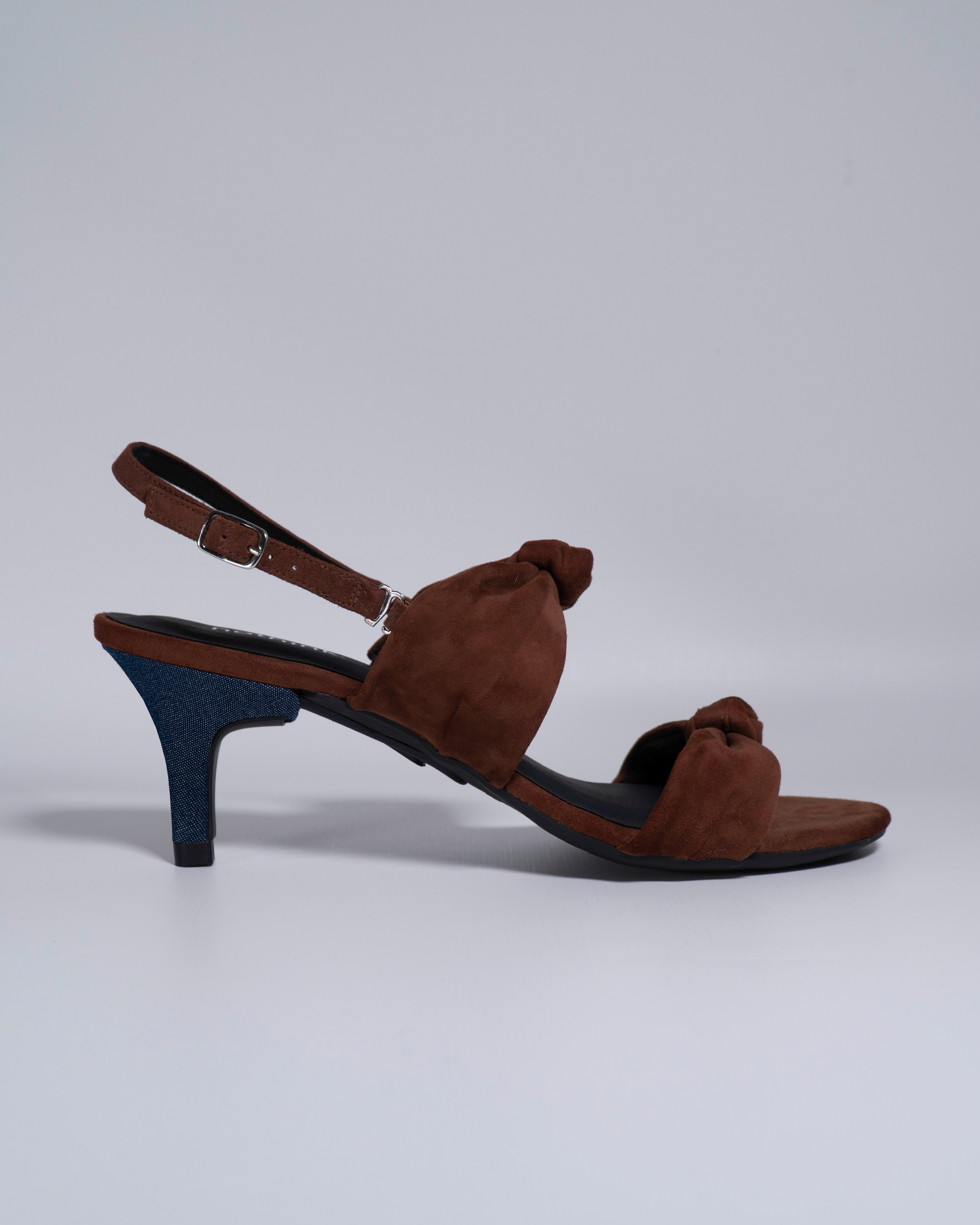 Sandal Hanoi Brown Heel Denim