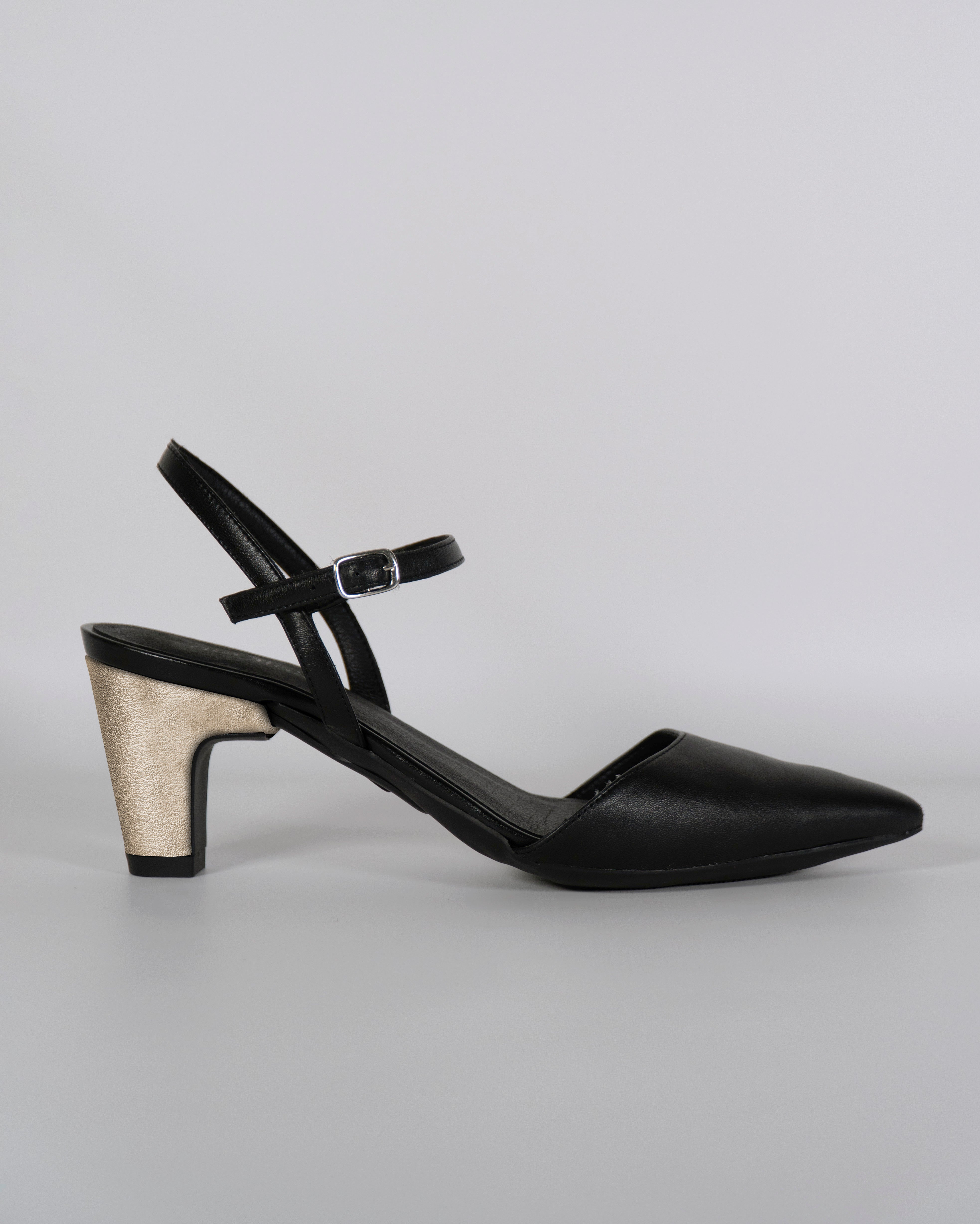 London Negro con Tacón Dorado