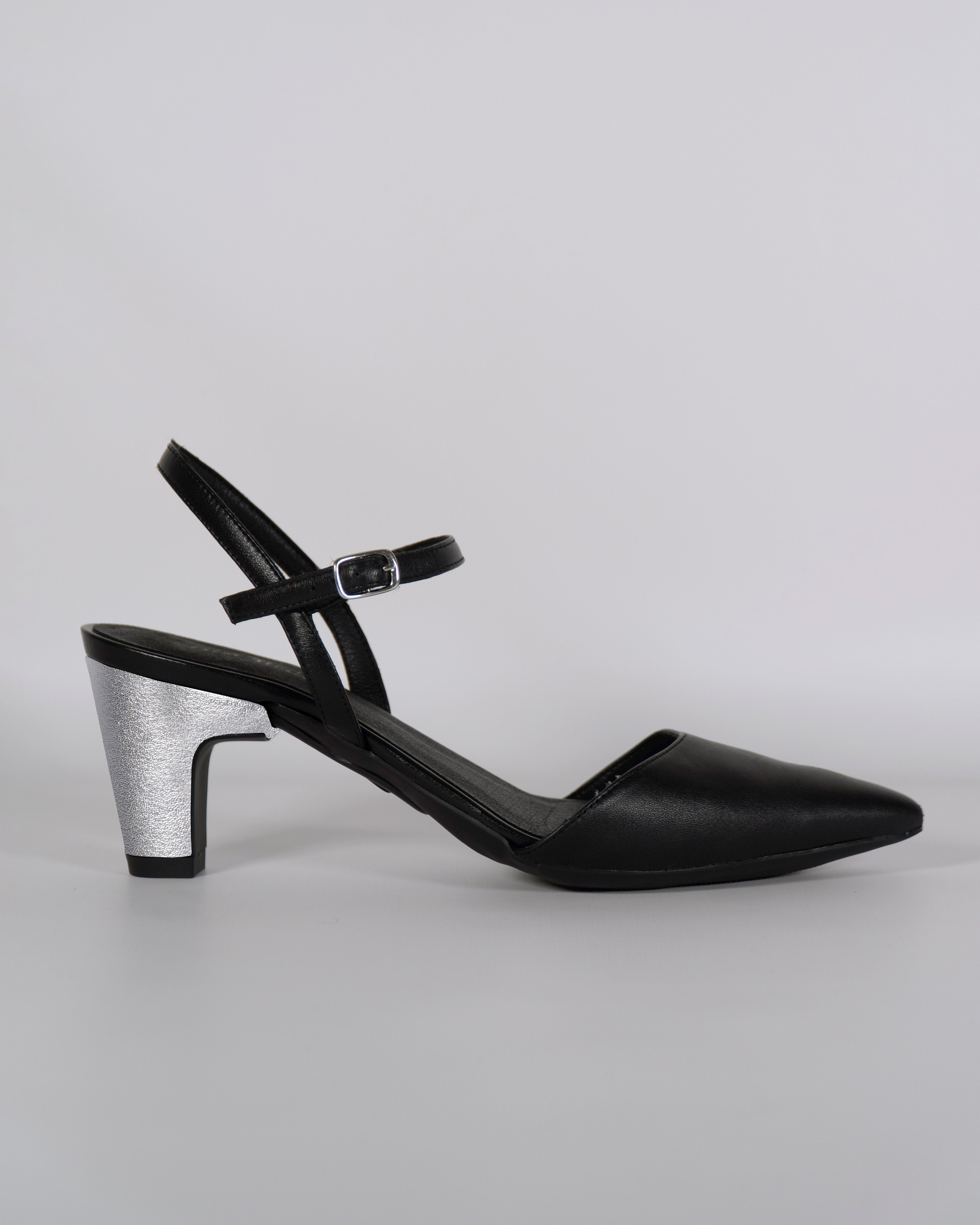 London Black with Silver Heel
