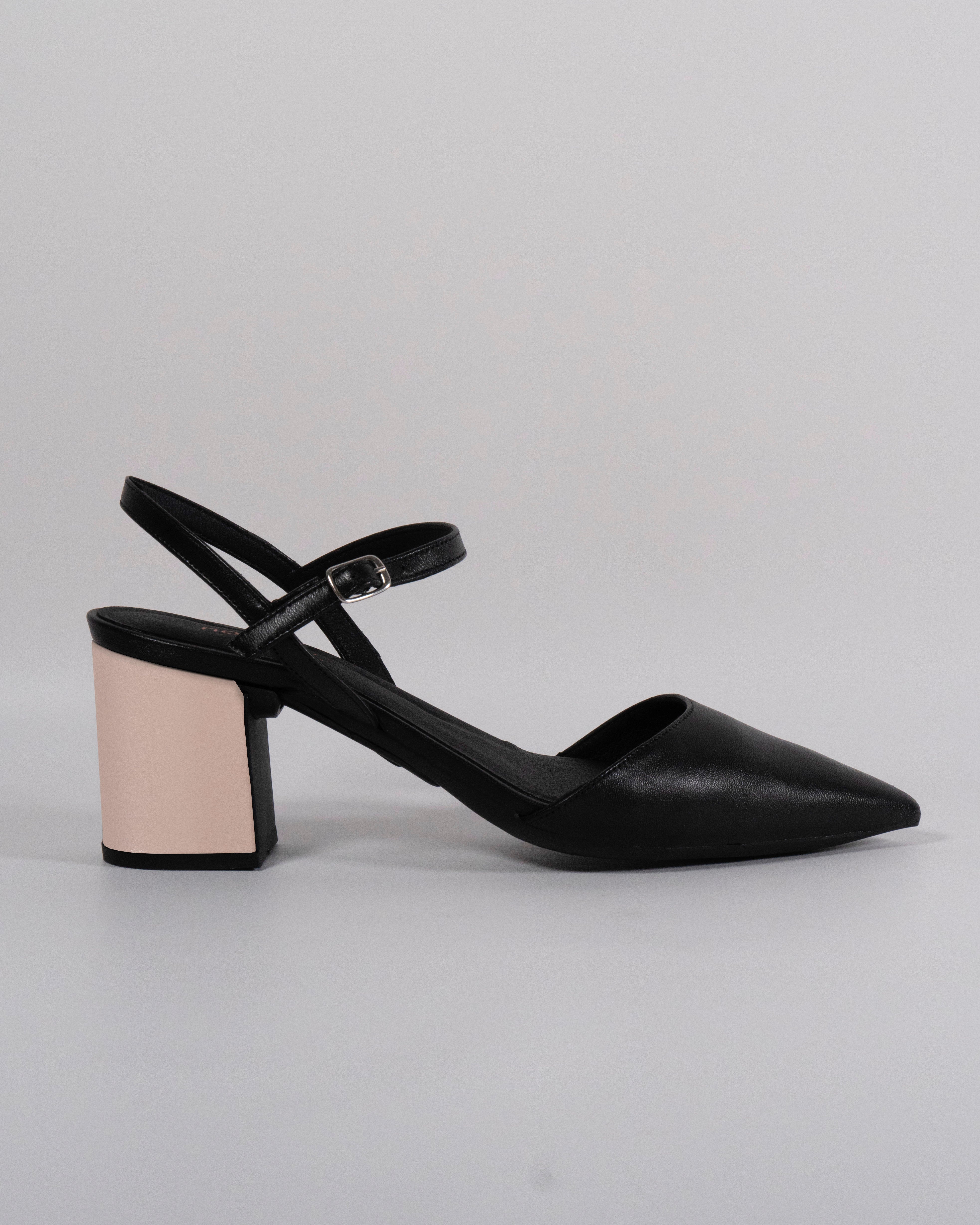 London Nero con Tacco Nude