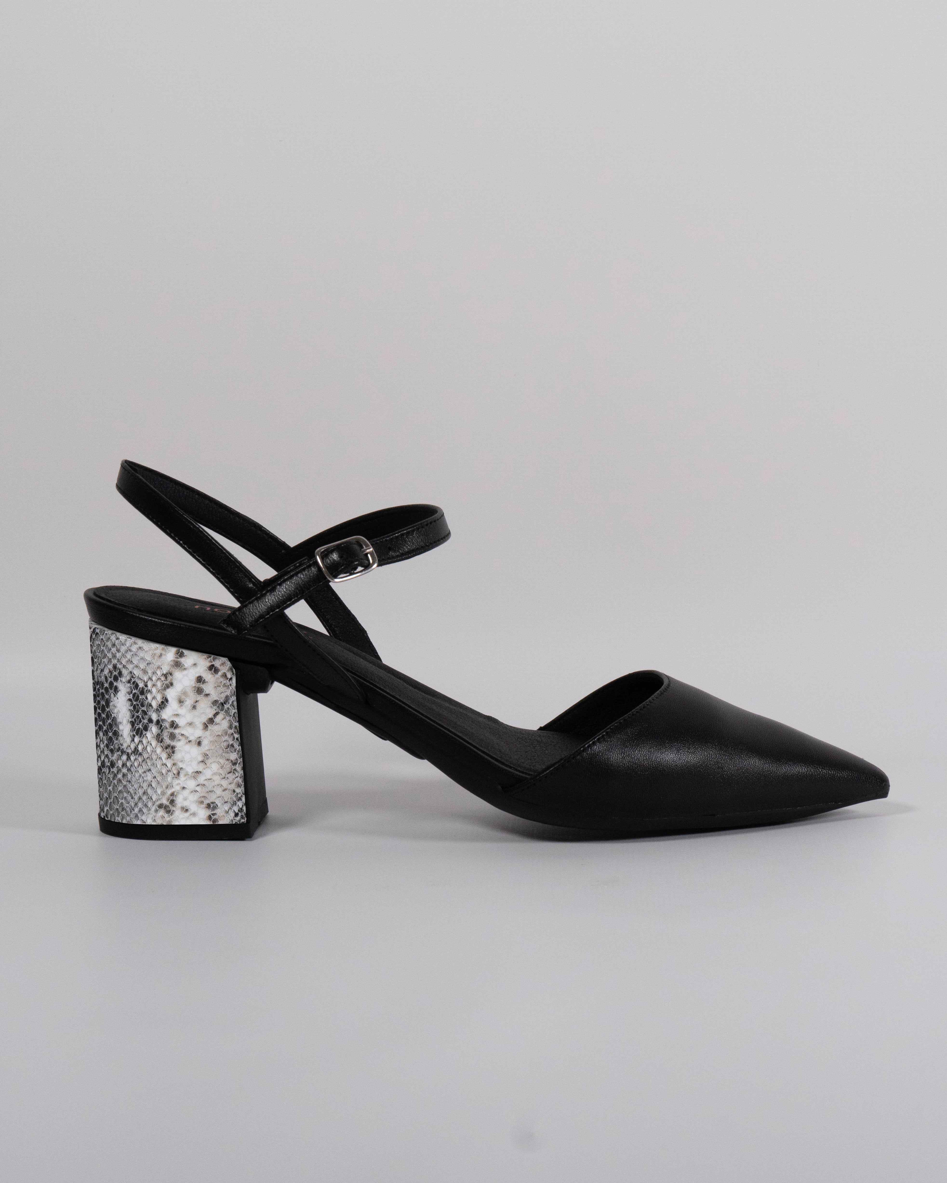 London Black with Python Heel