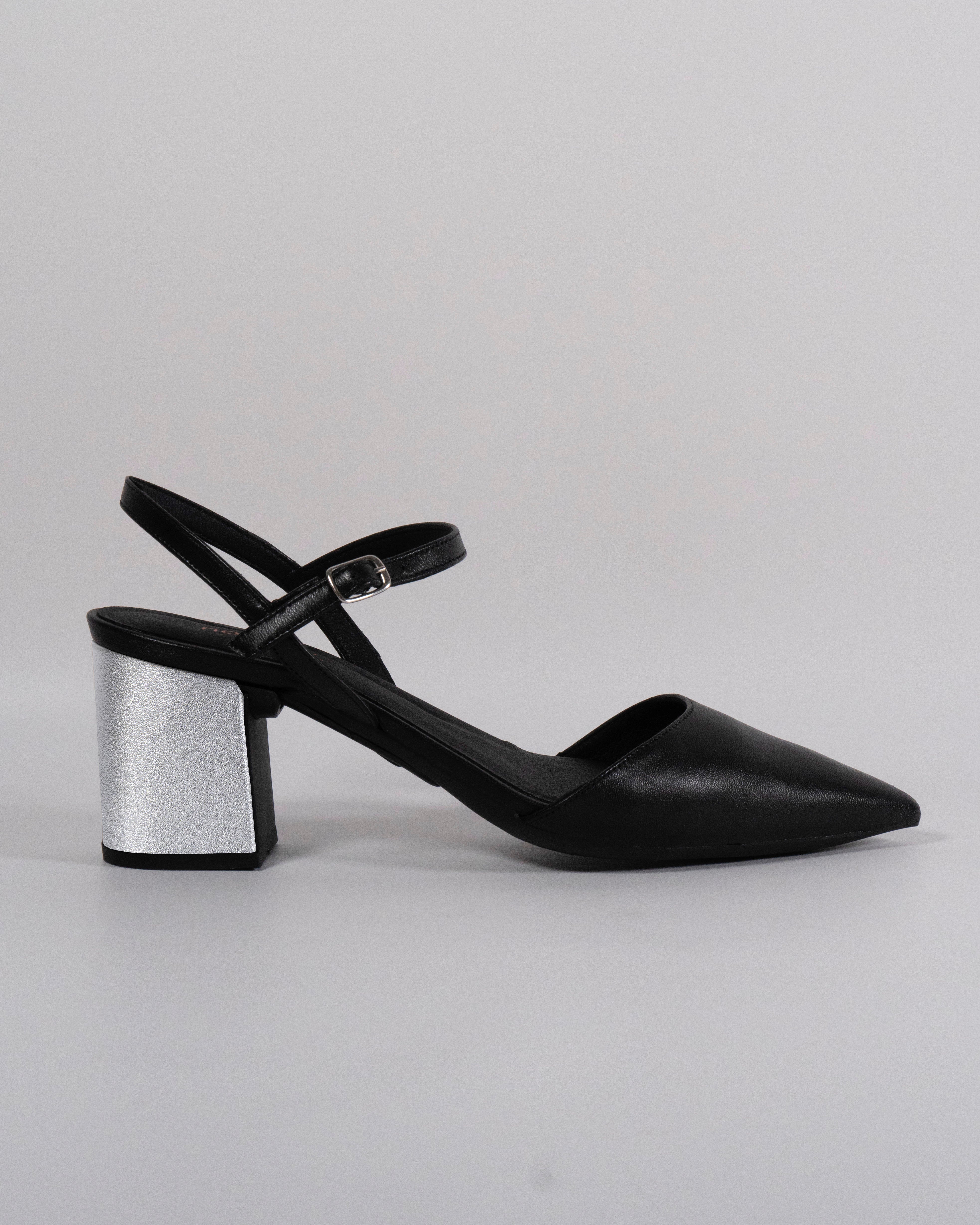 London Black with Silver Heel