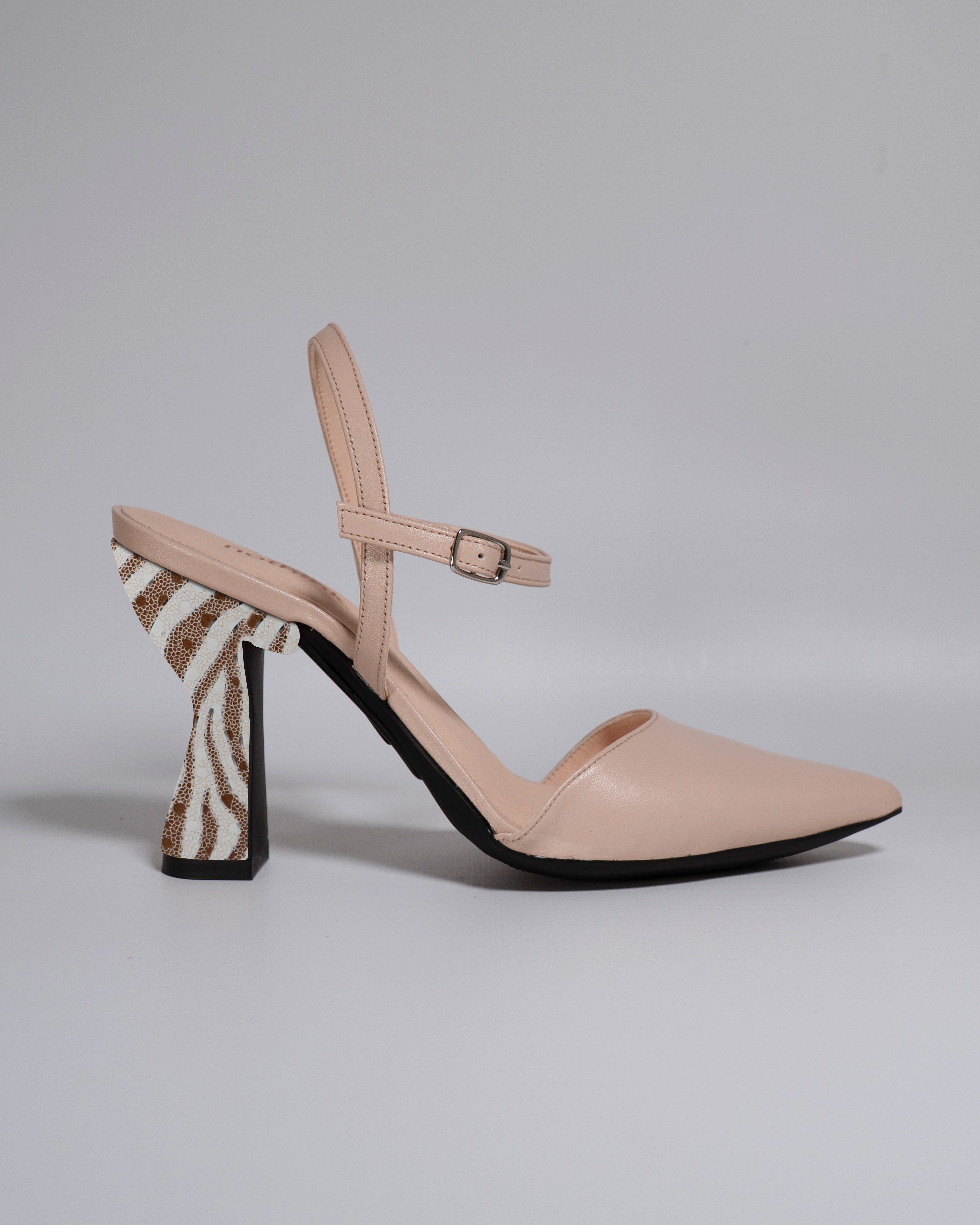 London Nude con tacco Stampa Zebrata