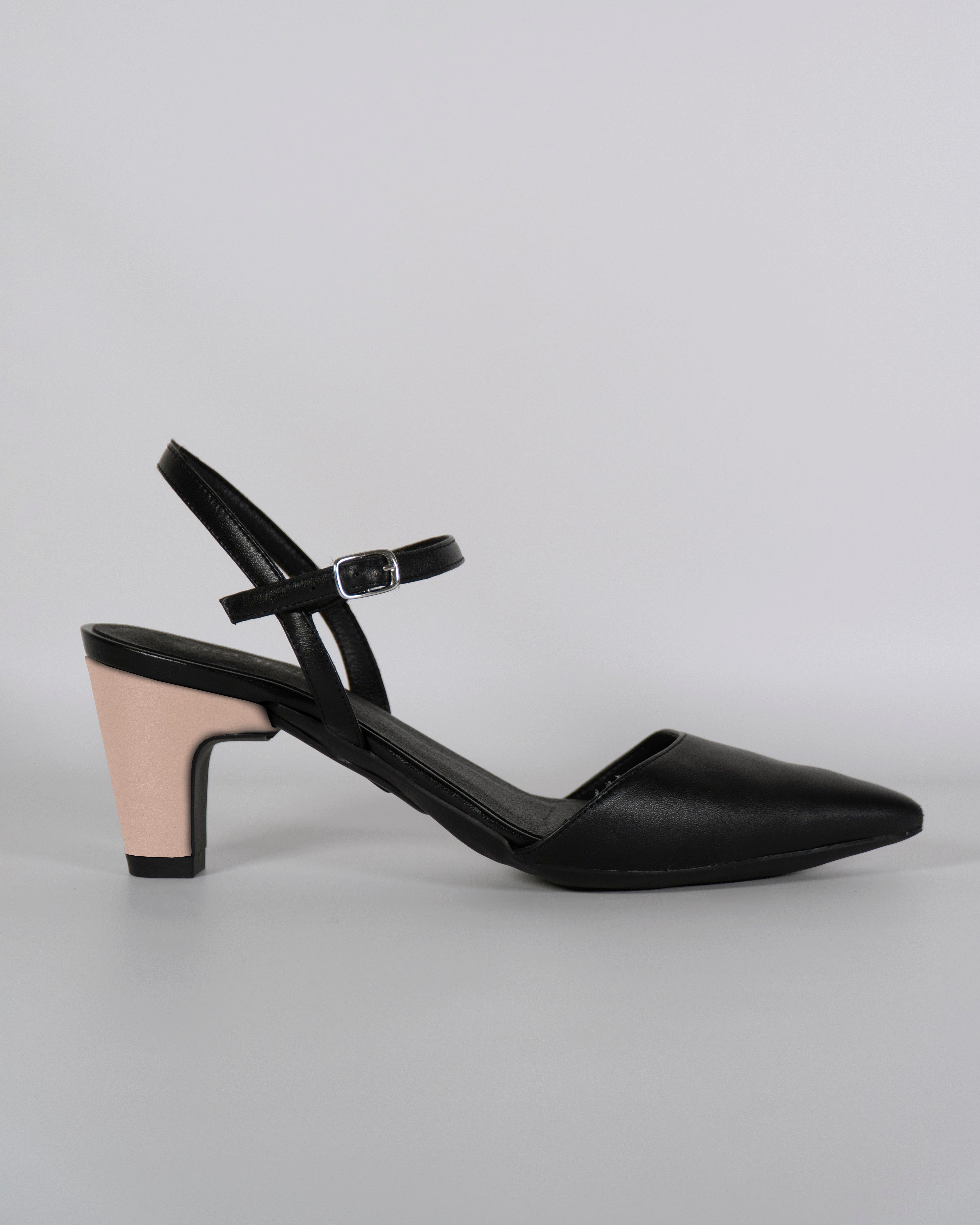 London Nero con Tacco Nude