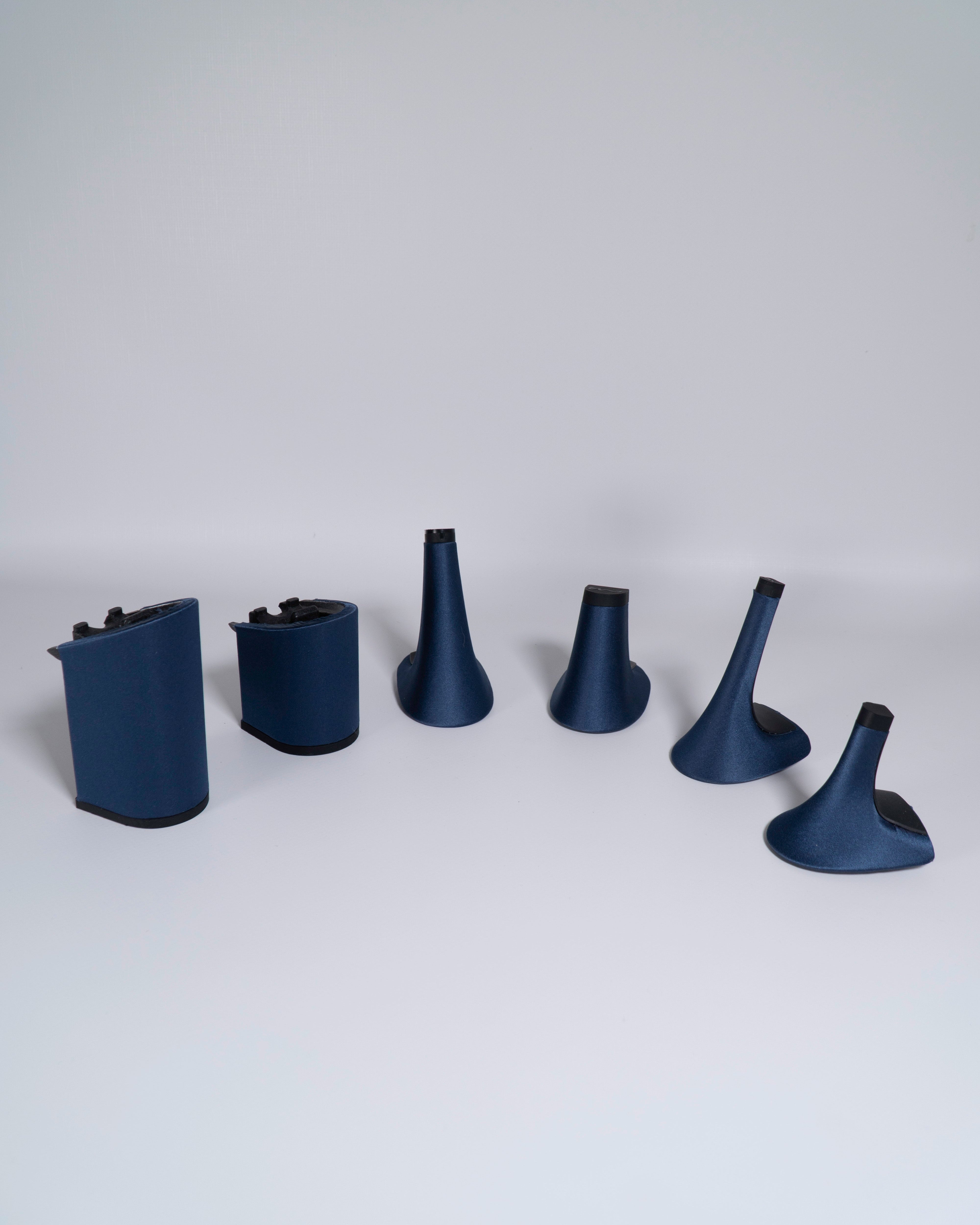 Navy Blue Satin Heel