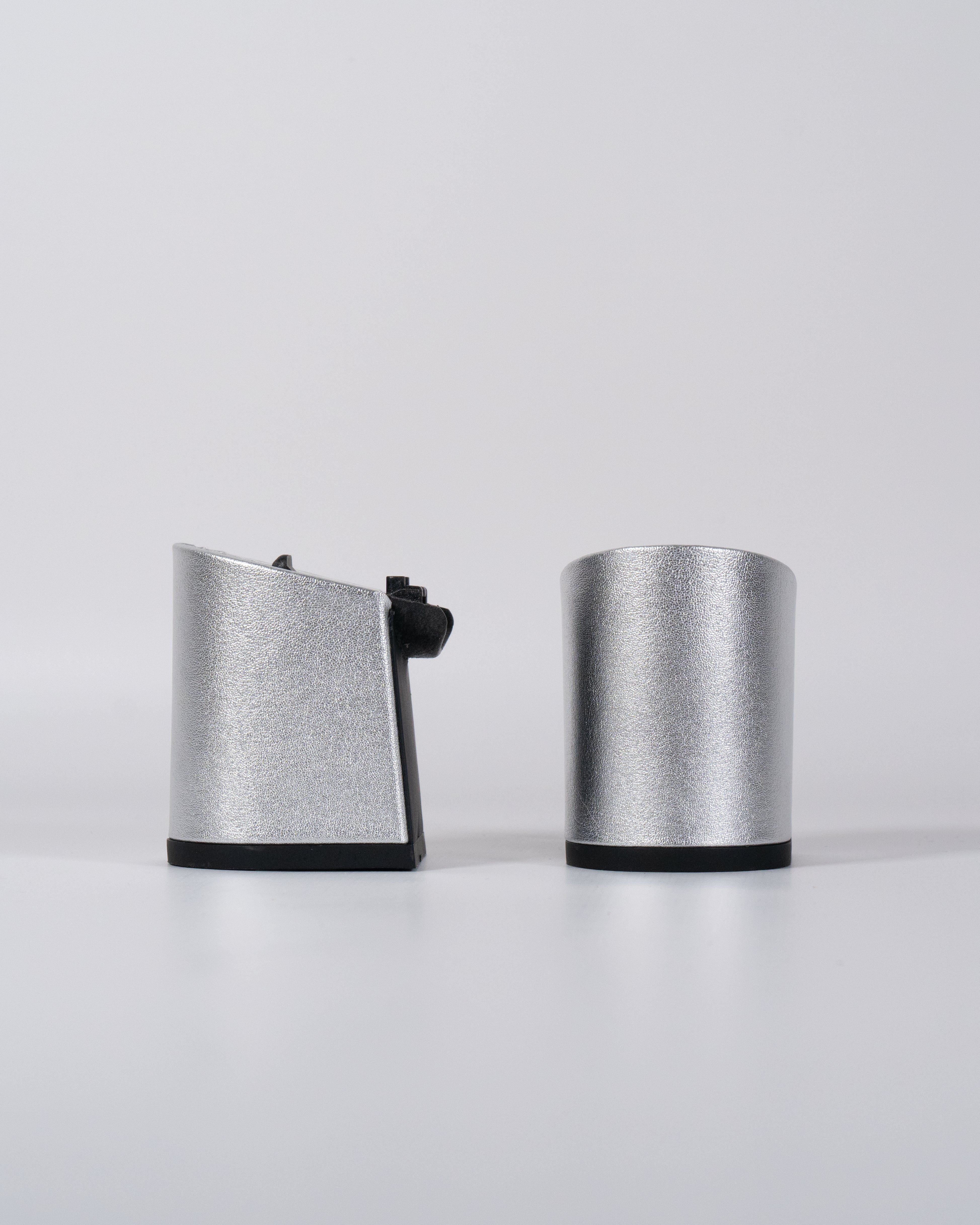 Tacco Pelle Vegana Argento