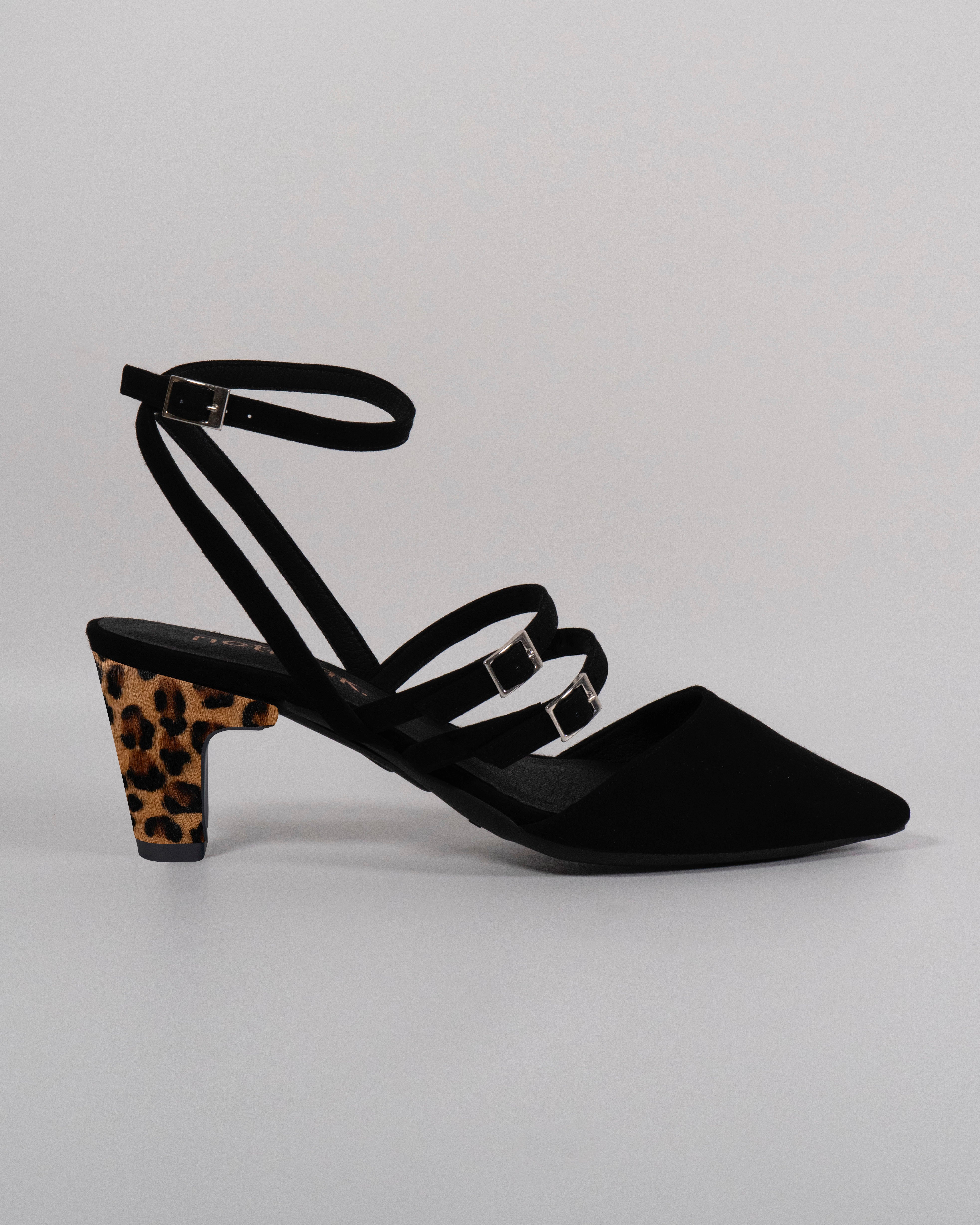 Singapur con tacón con estampado de leopardo