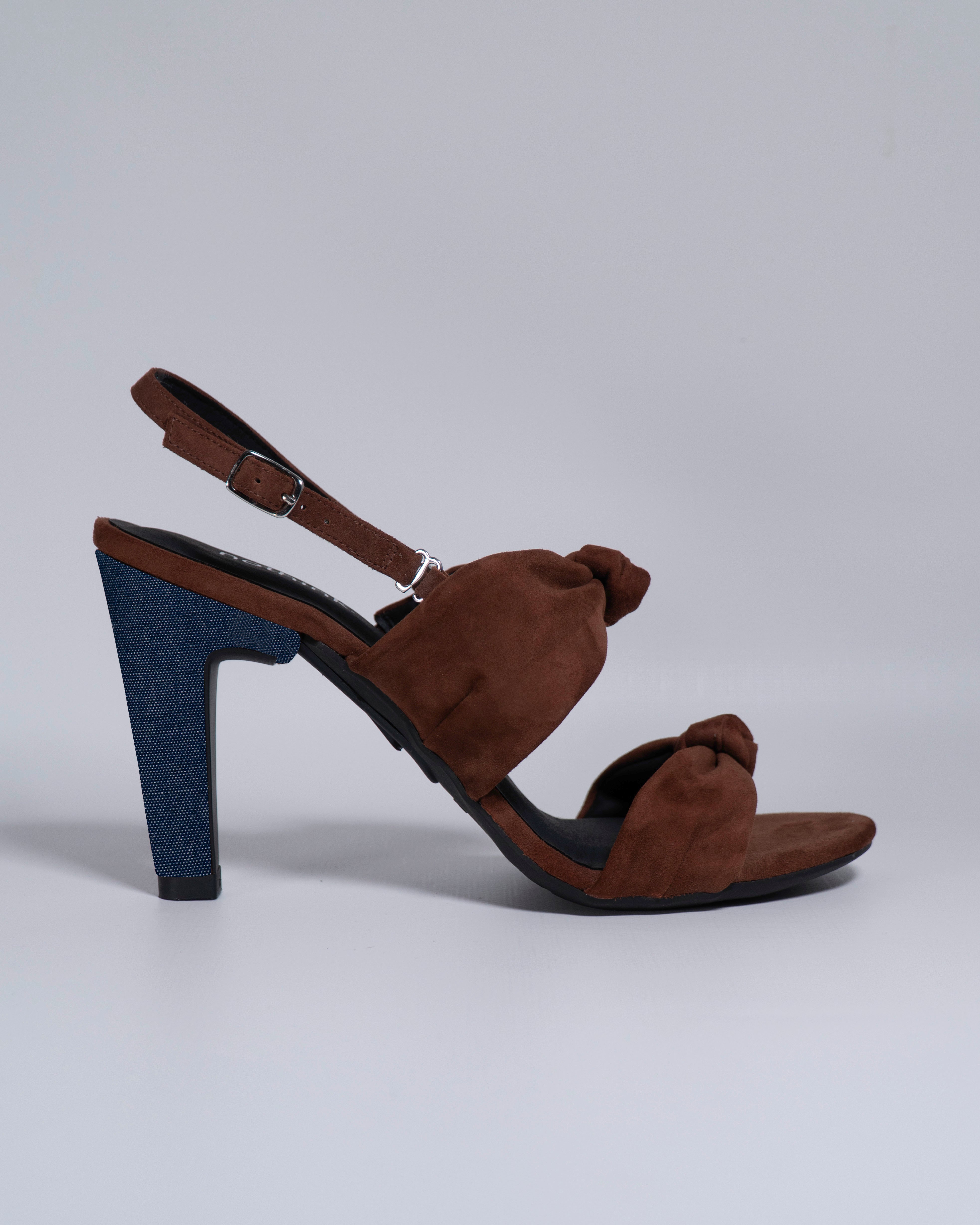 Sandal Hanoi Brown Heel Denim