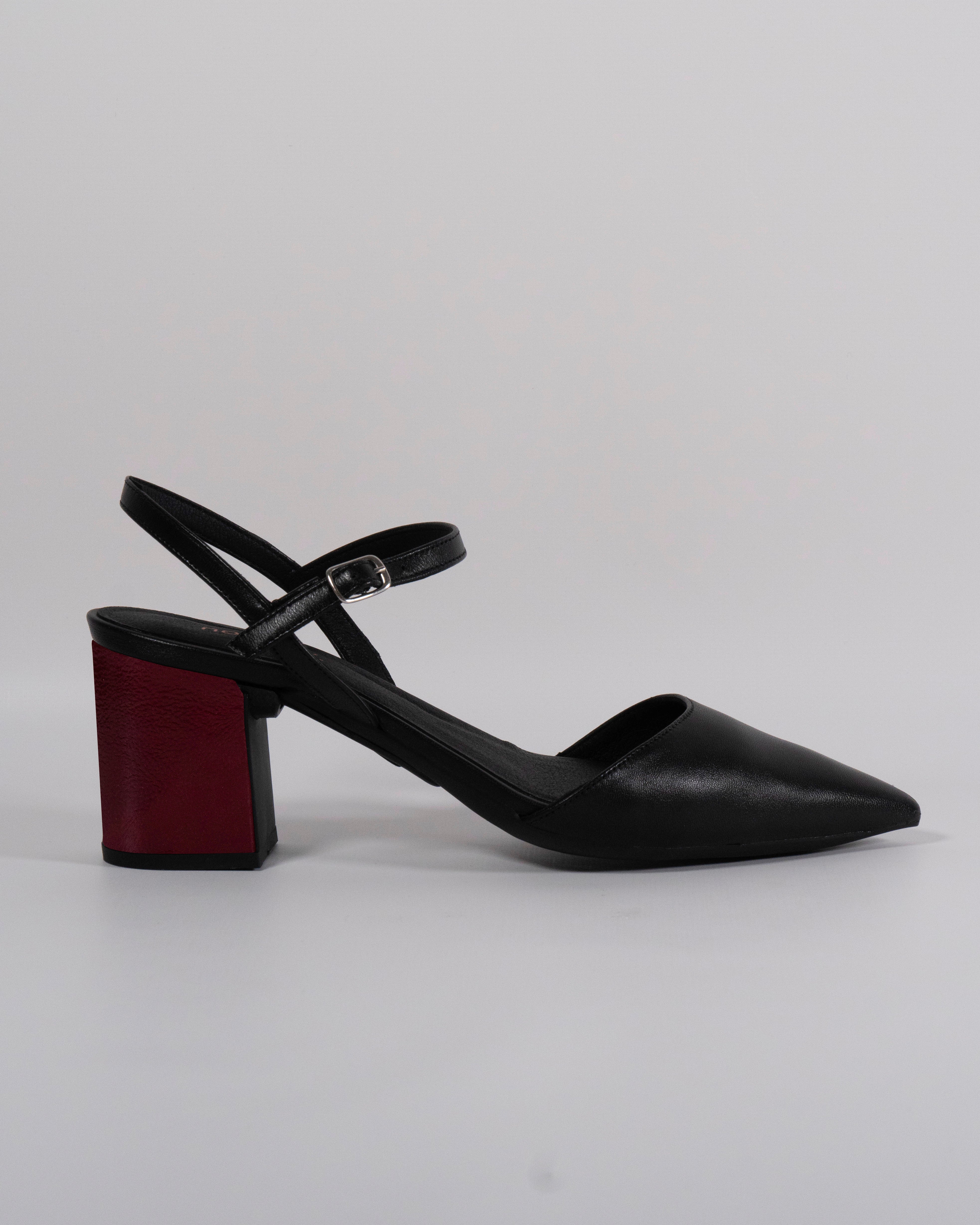 London Negro con Tacón Burdeos