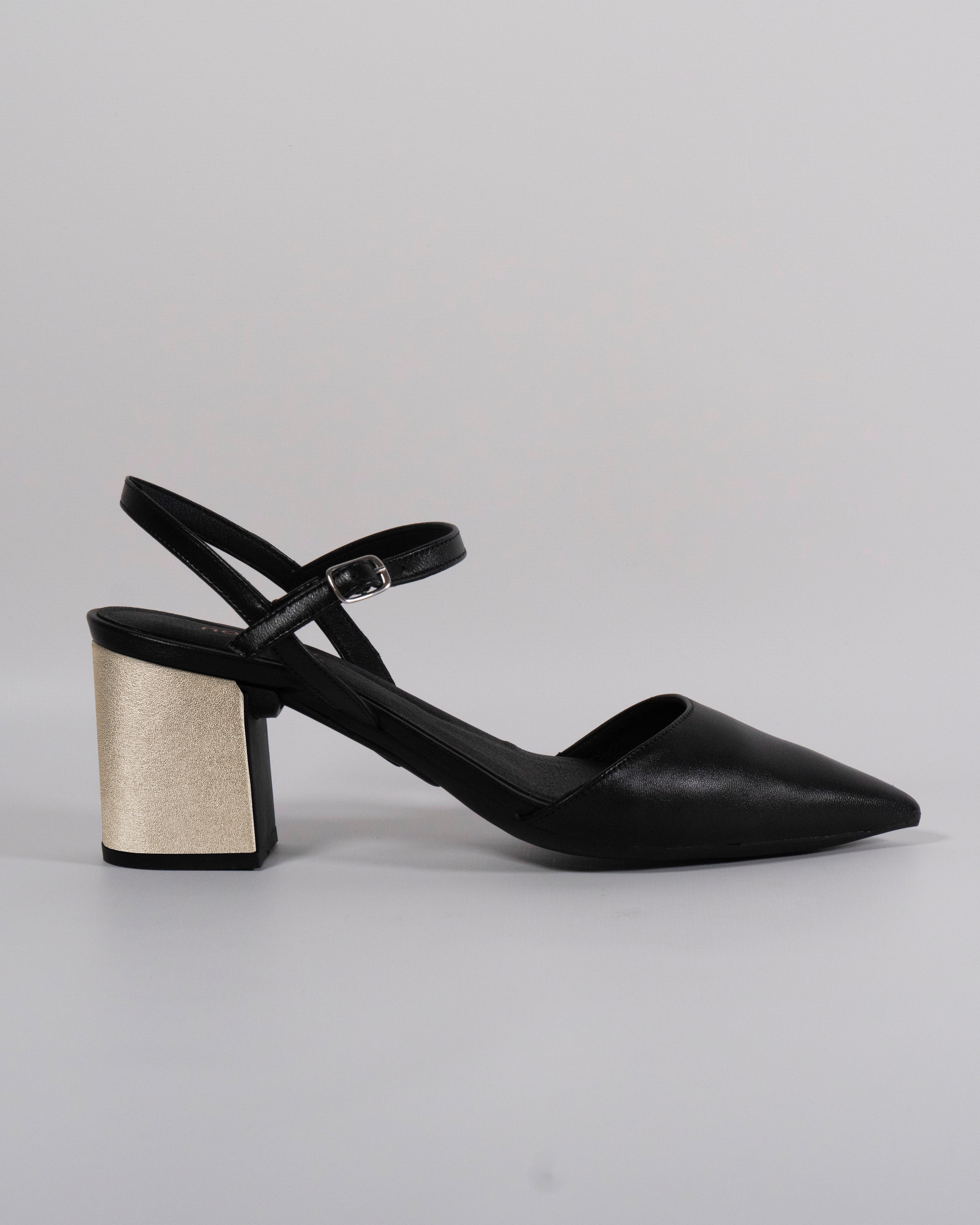 London Negro con Tacón Dorado