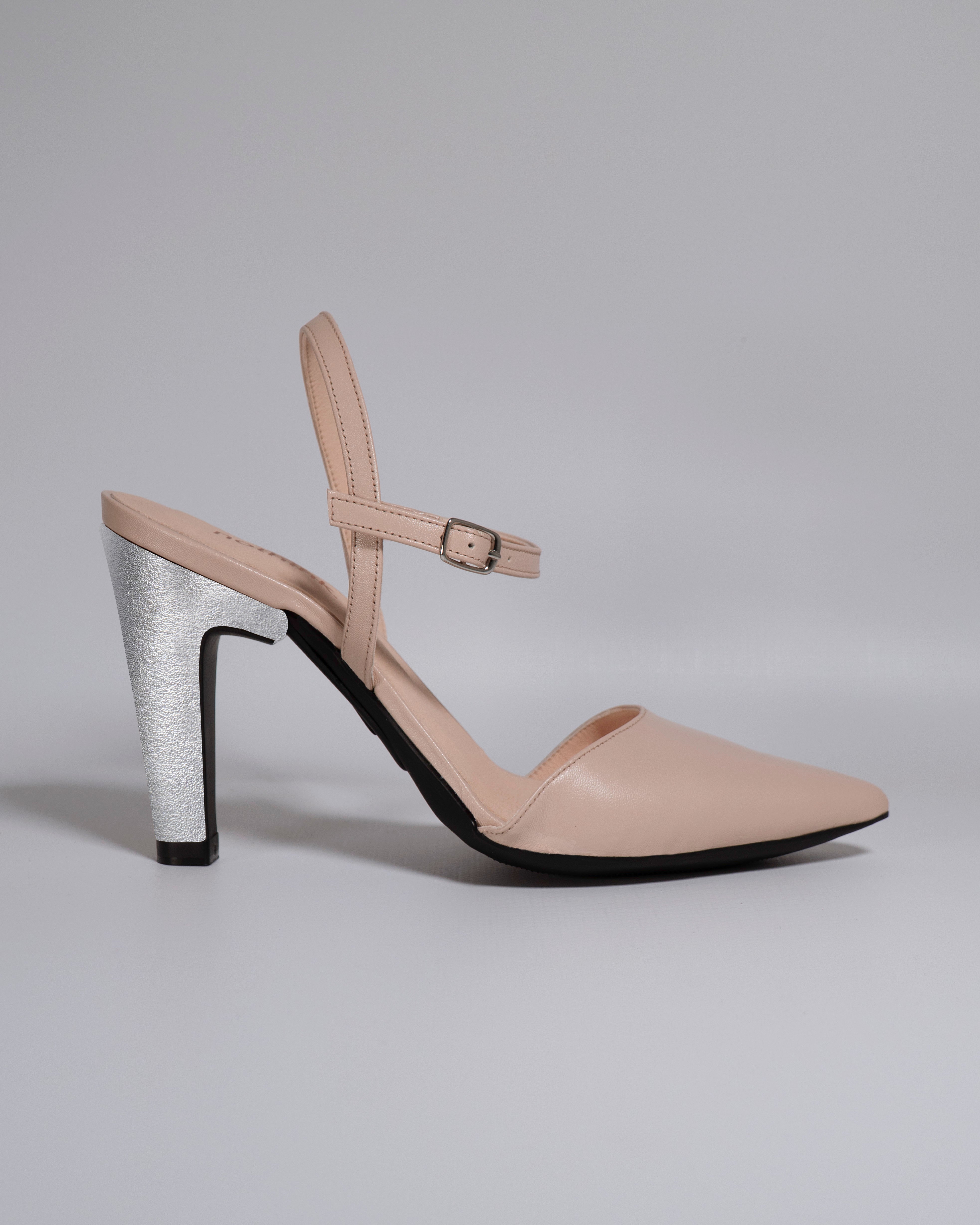 London Nude con tacco Argento