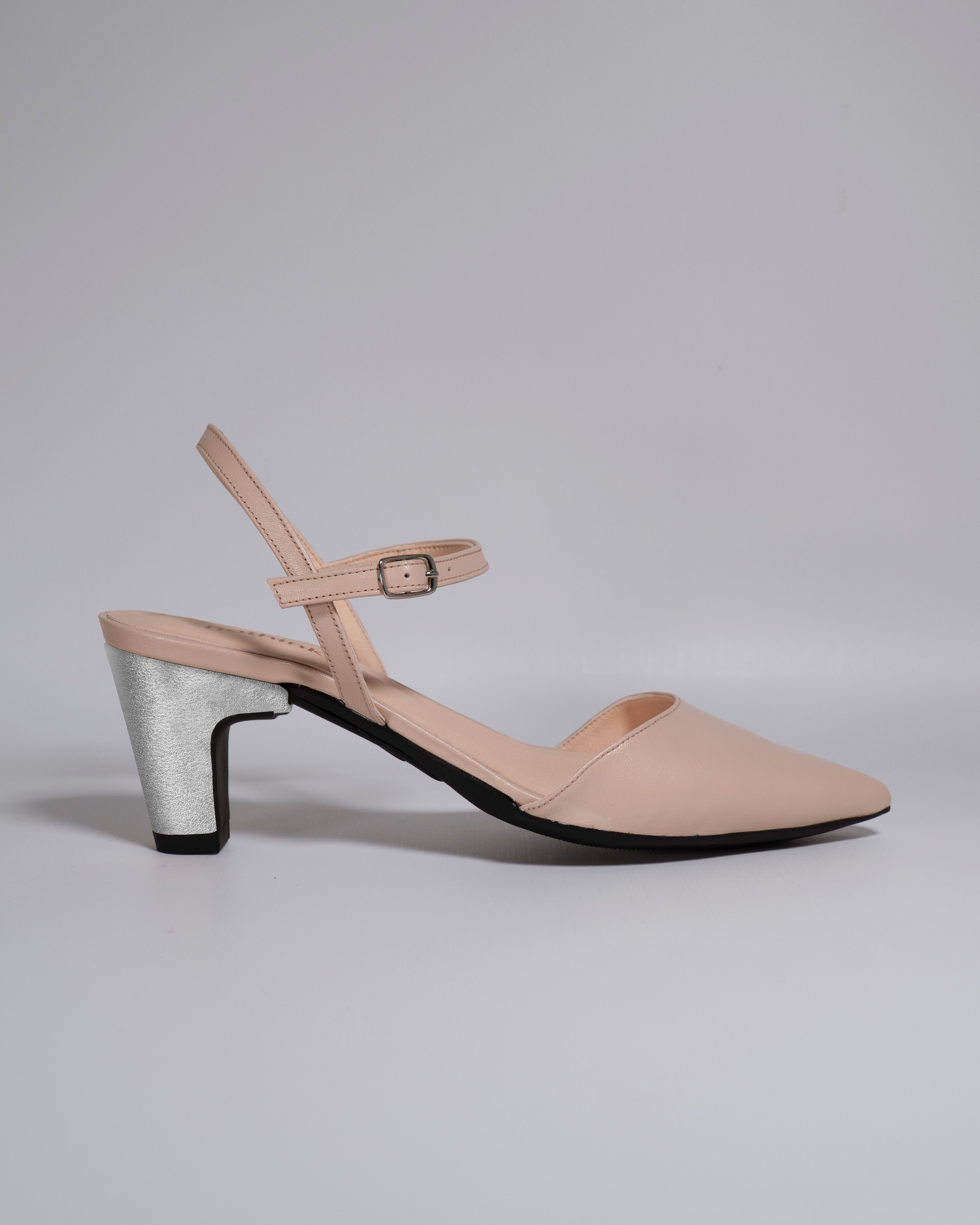 London Nude con tacco Argento