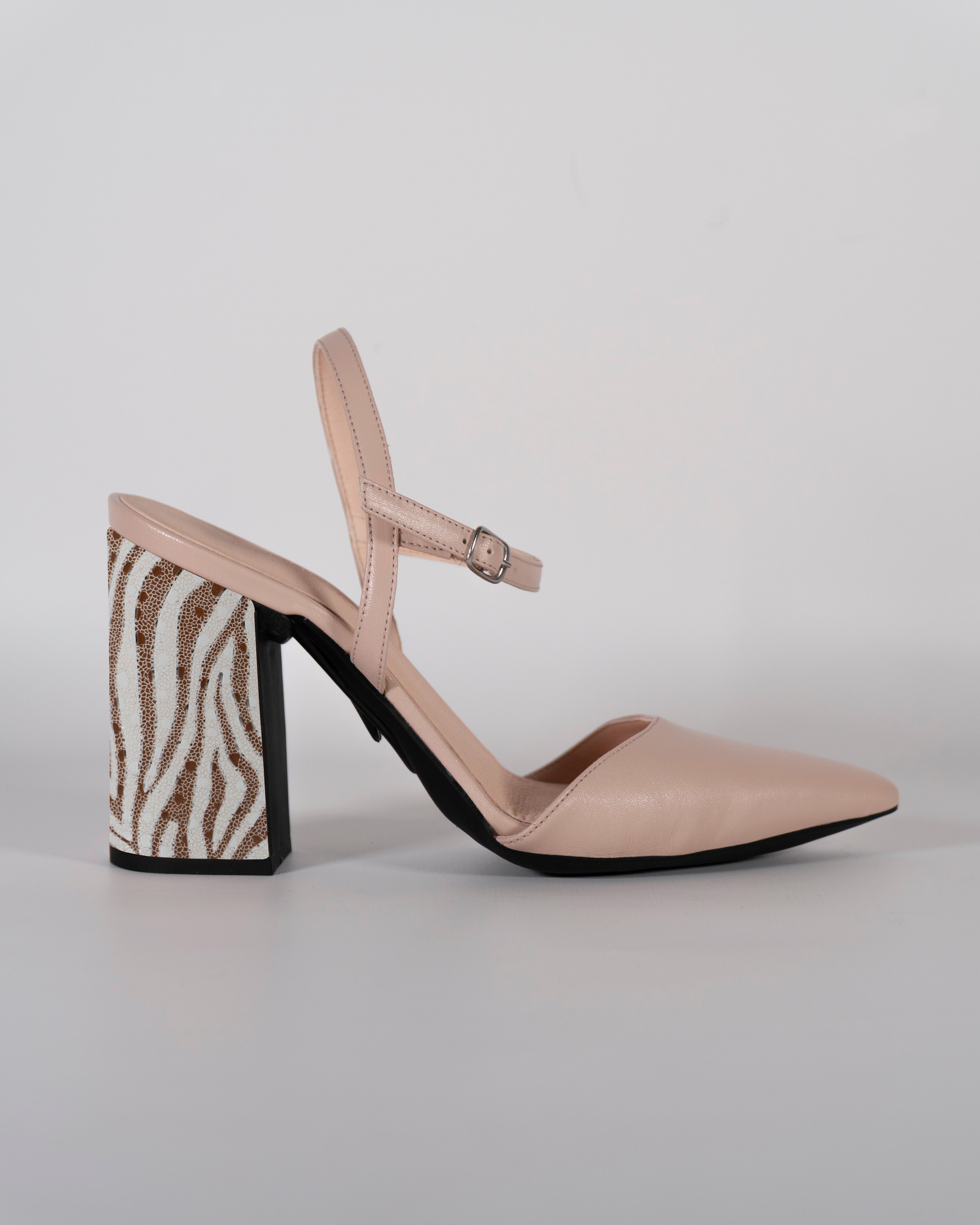 London Nude con tacco Stampa Zebrata