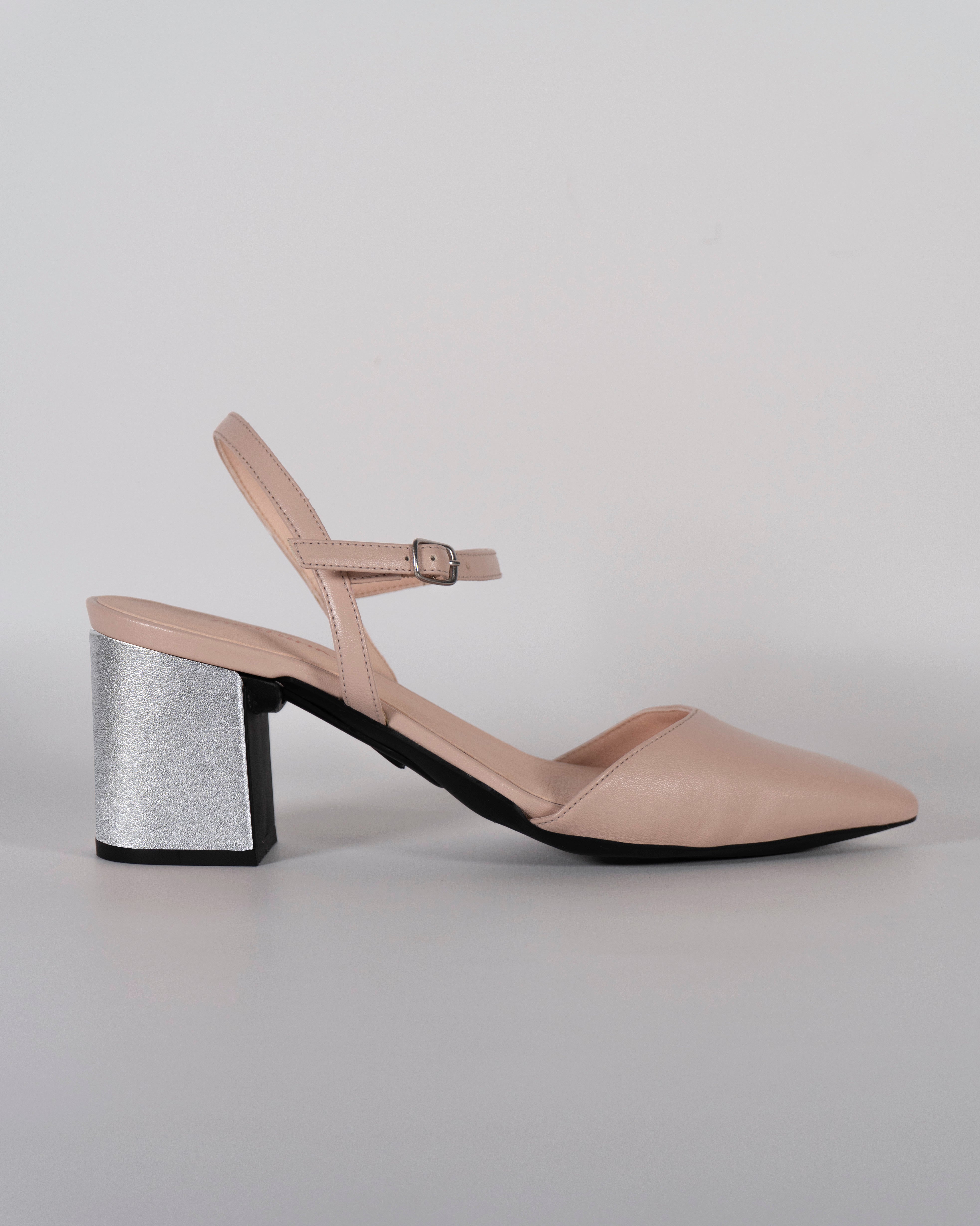 London Nude con tacco Argento