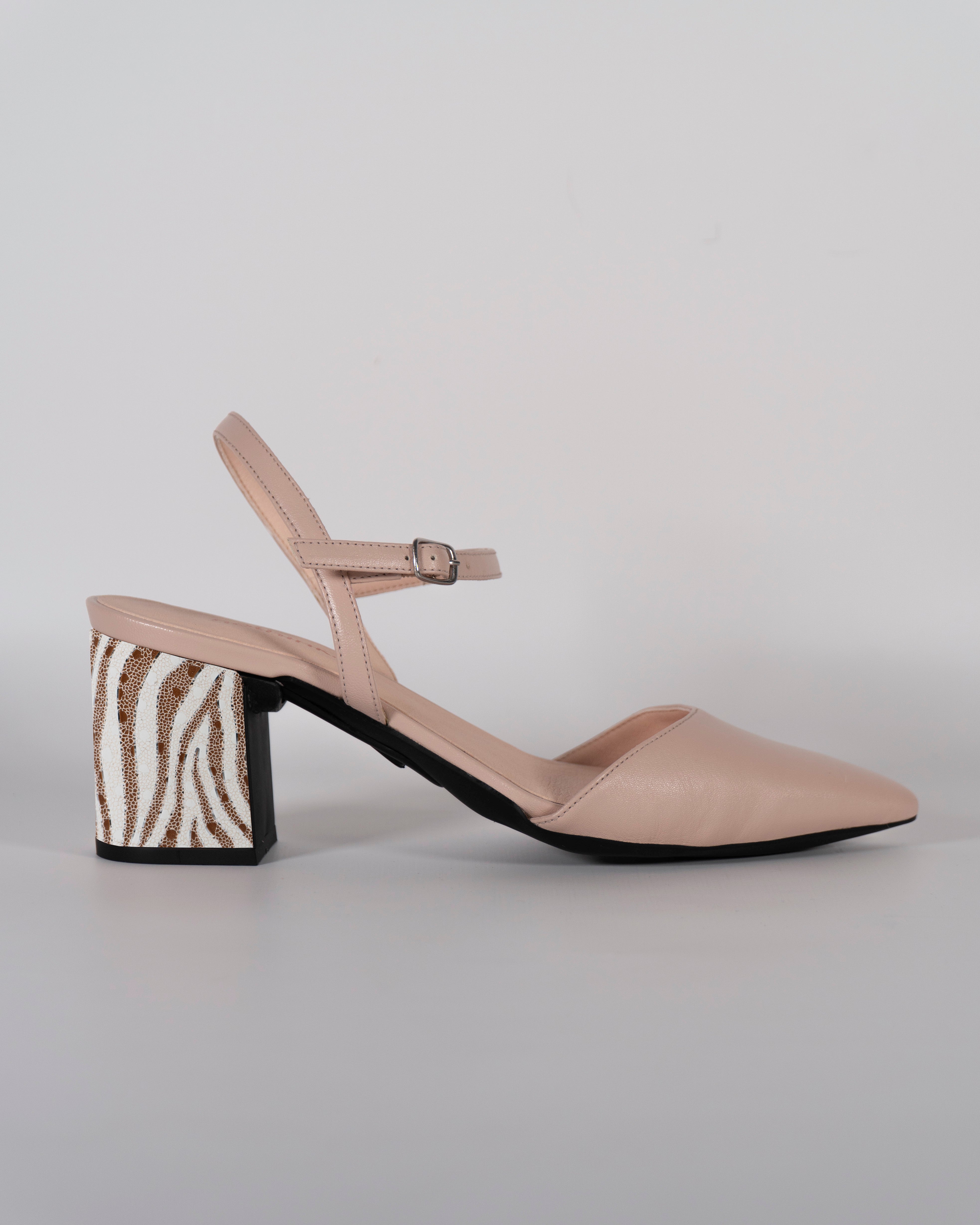 London Nude con tacco Stampa Zebrata