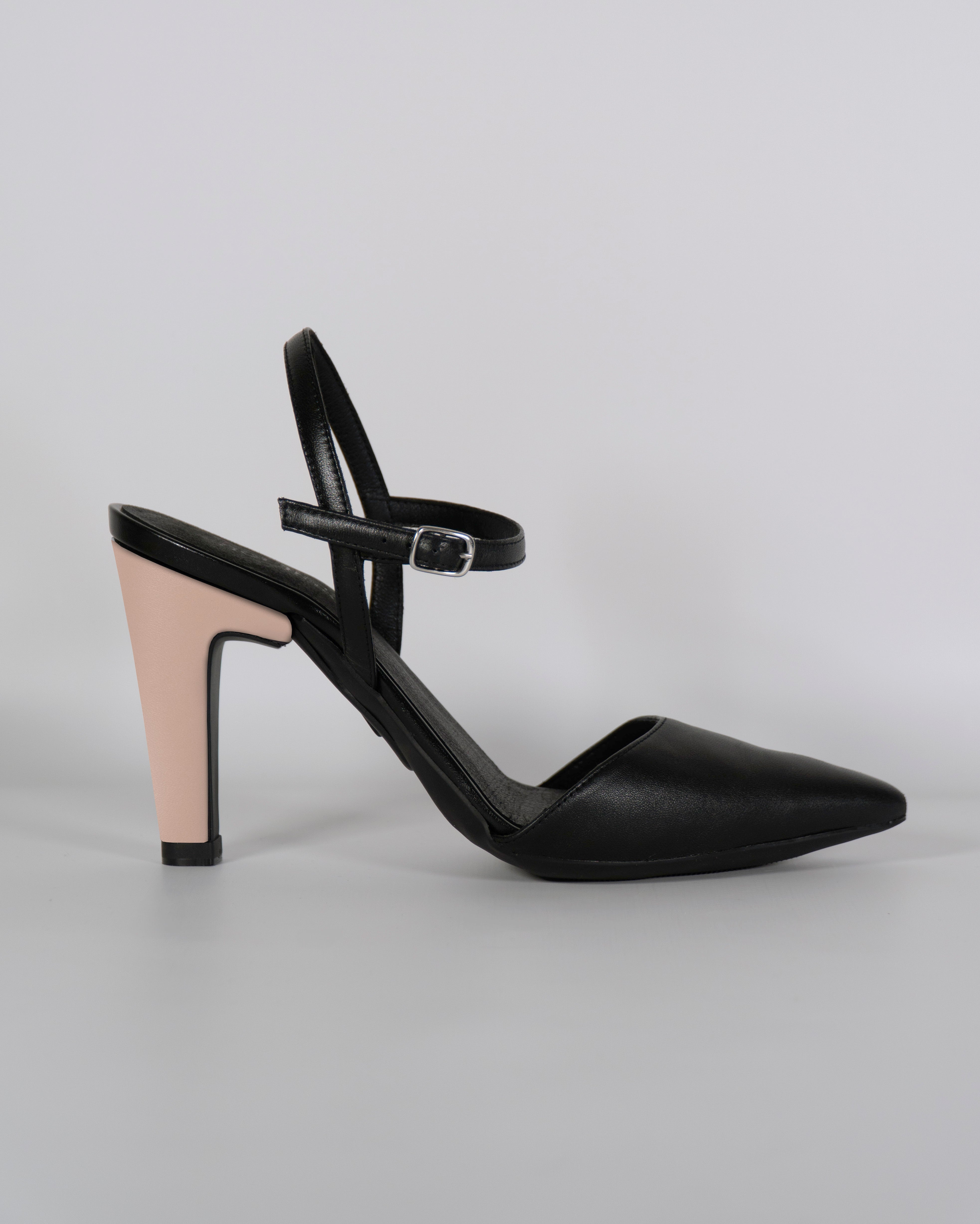 London Nero con Tacco Nude