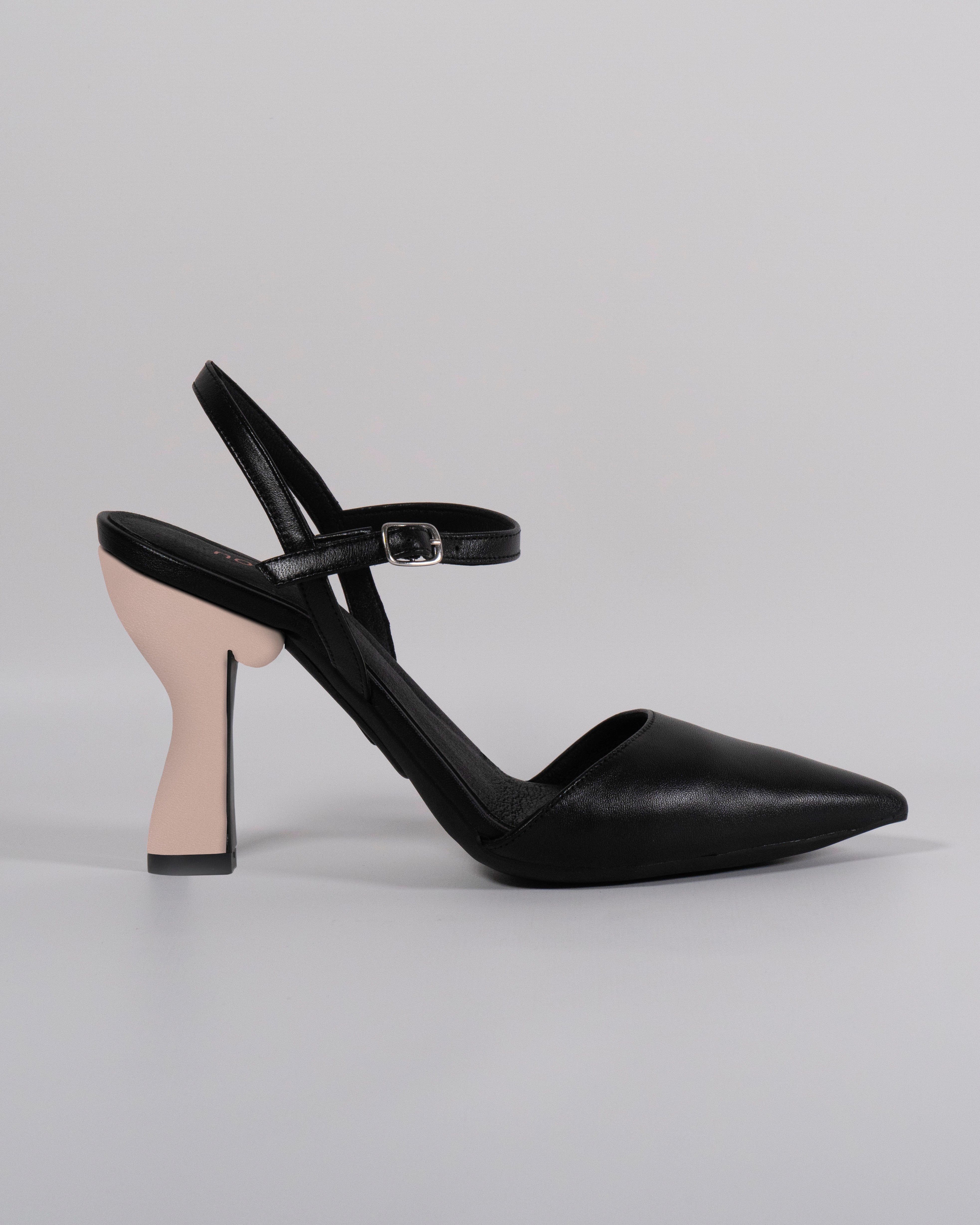 London Nero con Tacco Nude