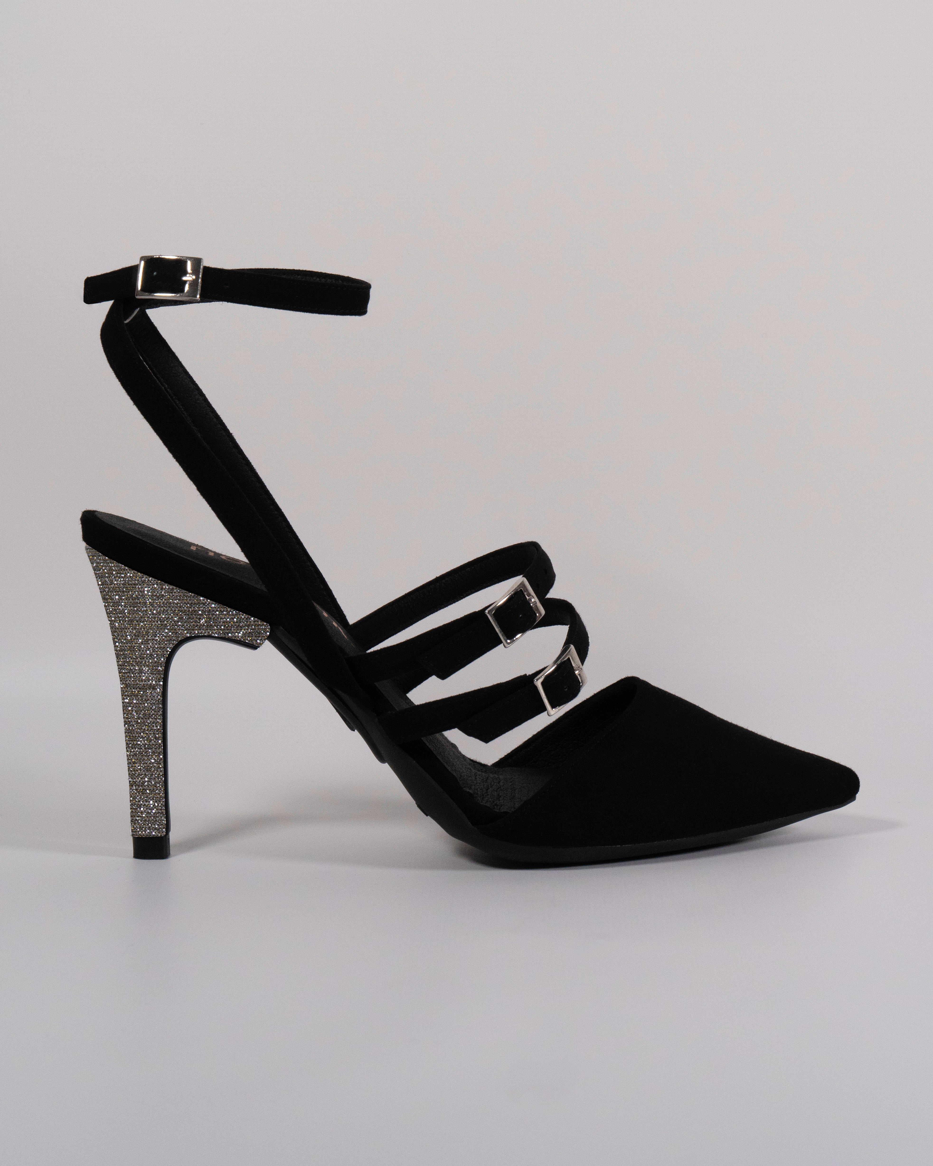 Pump Singapore with gold silver fantasy heel