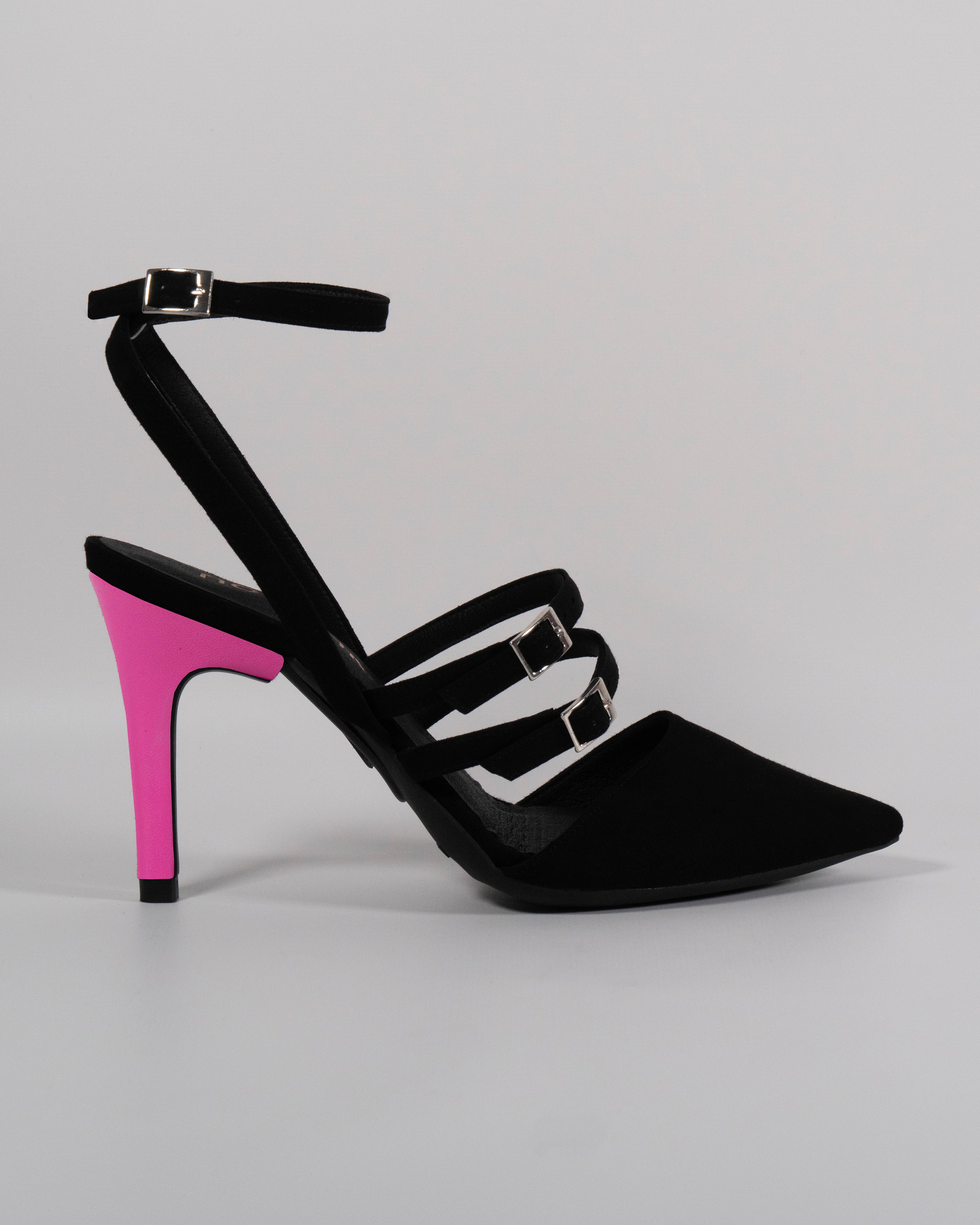 Pump Singapore with fuchsia heel