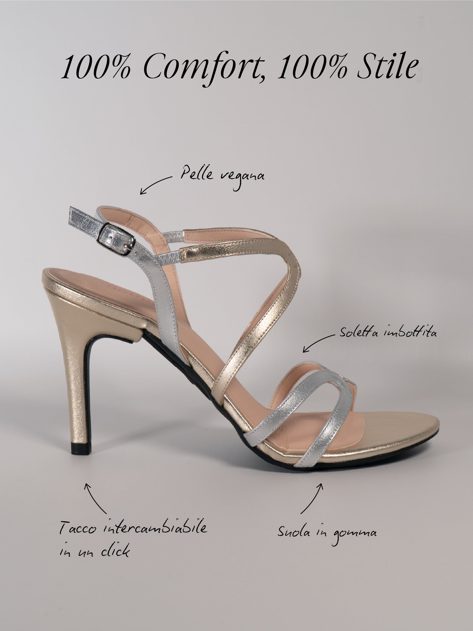 Sandal Medellin Gold Silver